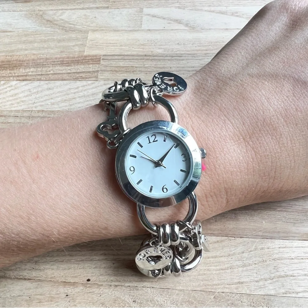 Charter club ladies charm bracelet fashion watch NEW BATTERY